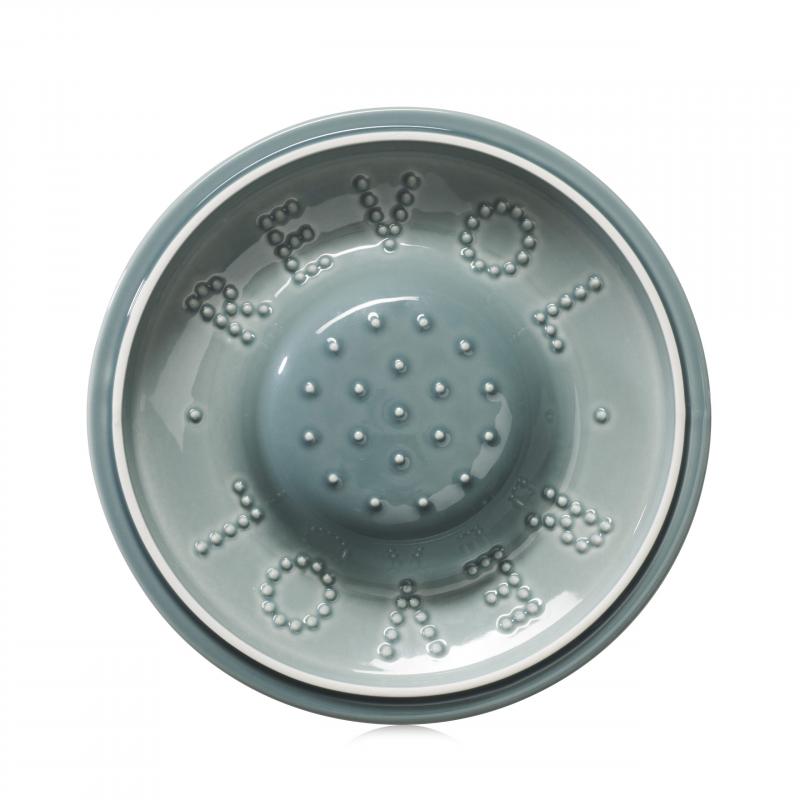 Preview: RUNDE OFENKASSEROLLE 19 CM MIT PORZELLANDECKEL Wolkengrau