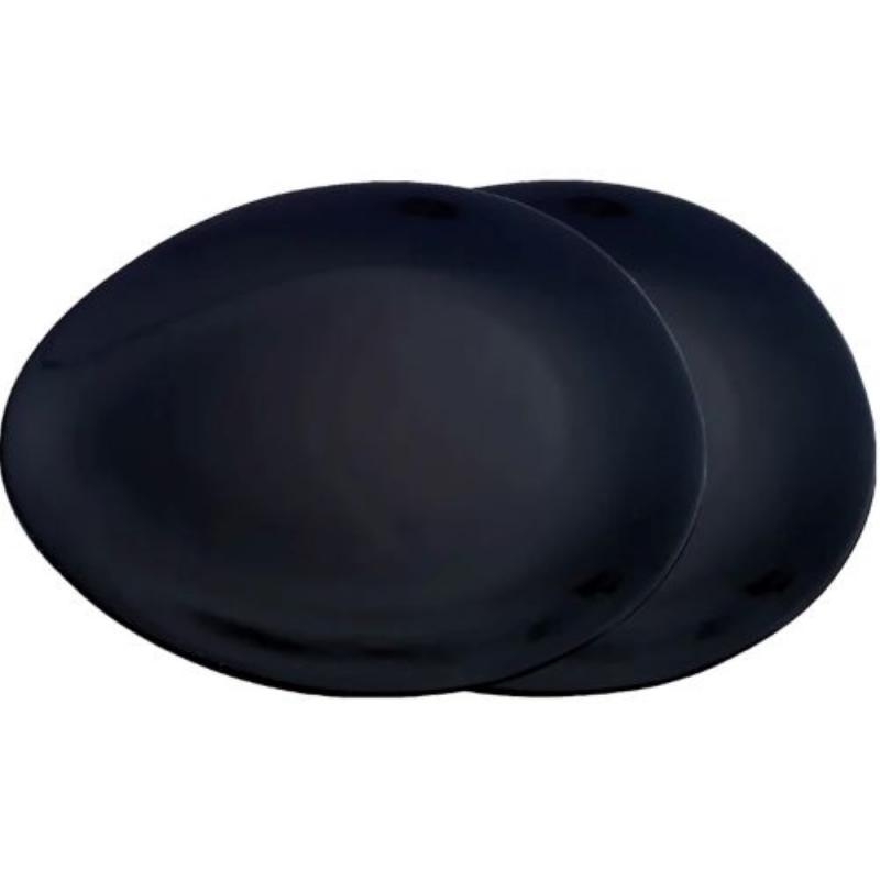 Preview: Luigi Colani Porzellan Teller Set 2 tlg. schwarz