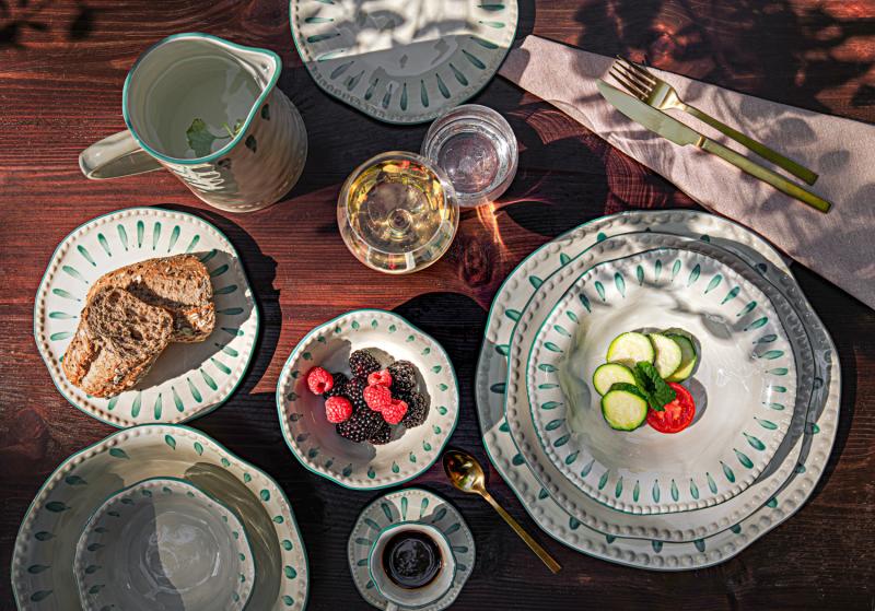 Preview: Suppenteller Domitilla Aqua Grün