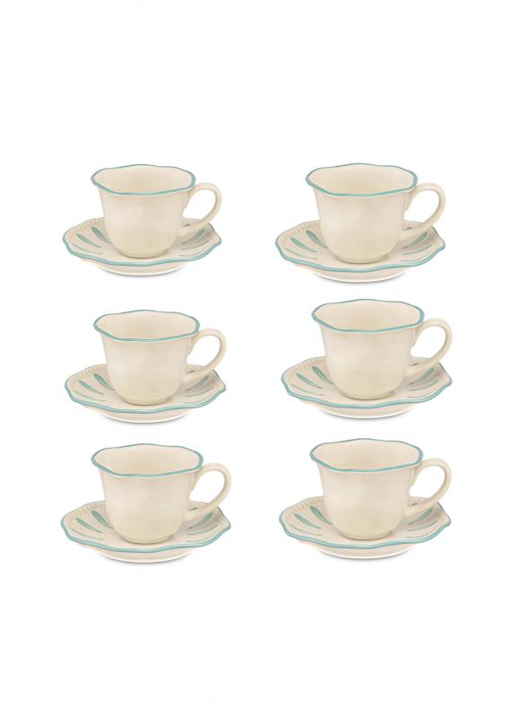 Preview: Espressotasse mit Untertasse Domitilla Aqua Grün