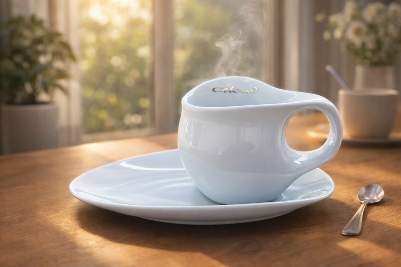 Preview: Luigi Colani Porzellan Espresso Tasse mit Untertasse 2 tlg weiß