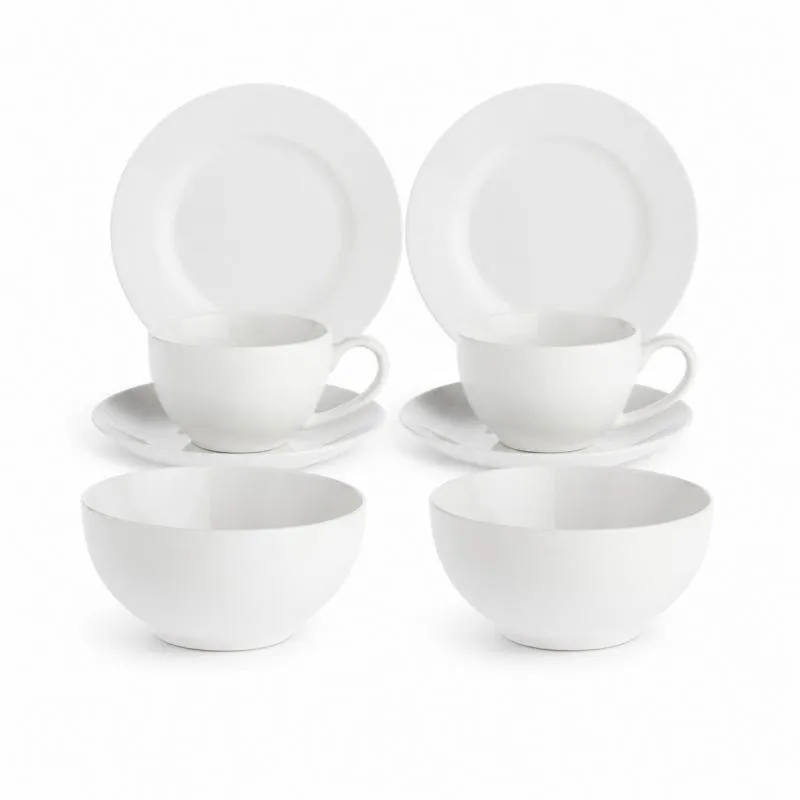 Frühstücks-Set 8-teilig für 2 Personen Weiß Essenziale