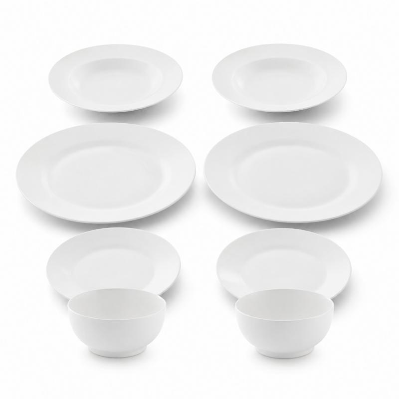 Speiseservice Essenziale 8-teilig für 2 Personen · weiß