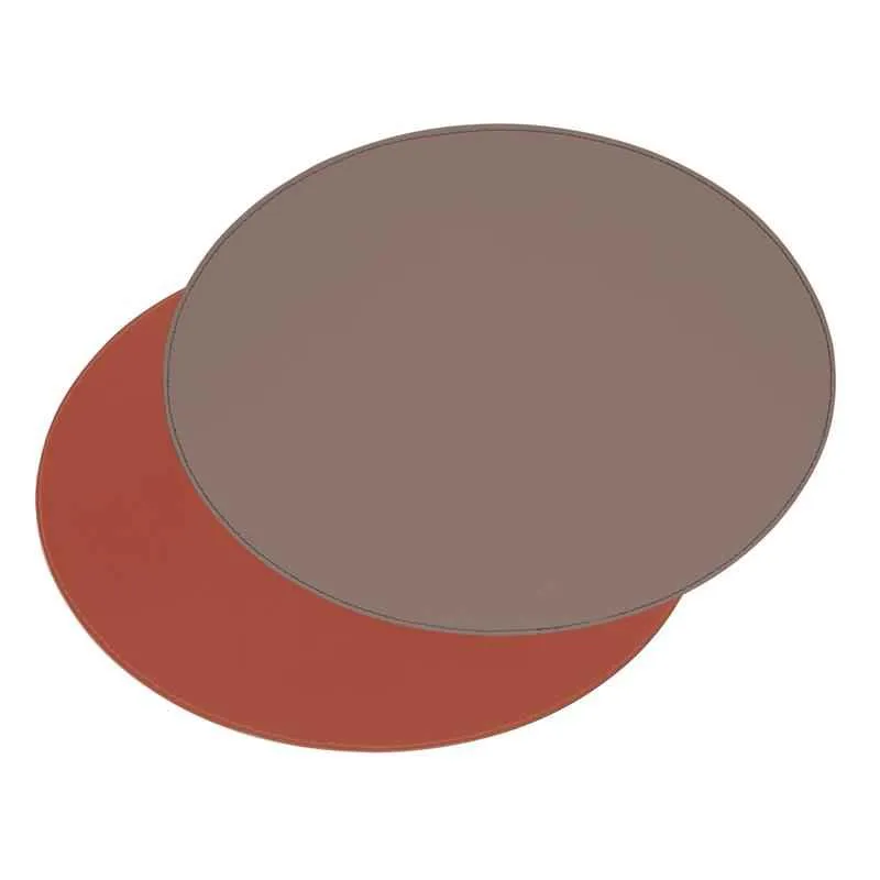 Platzset oval 45 x 34 cm burgund / anthrazit