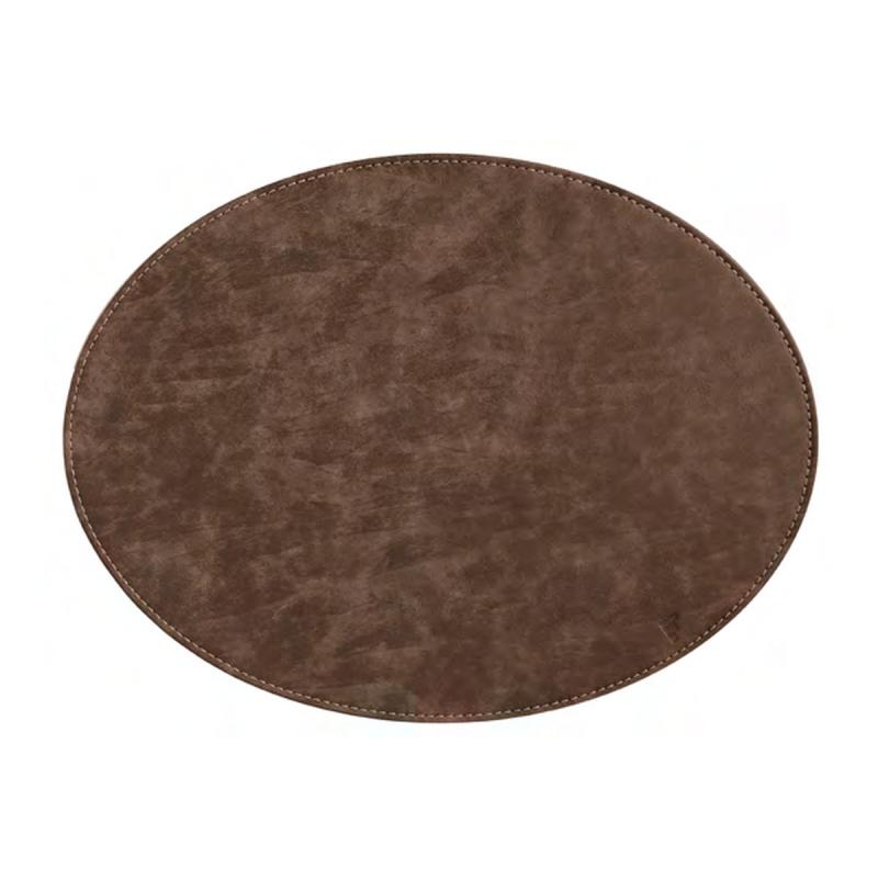 Freeform Platzset oval Hellbraun/Dunkelbraun 45 x 34 cm