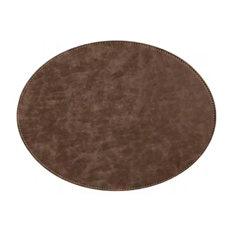 Freeform Platzset oval Hellbraun/Dunkelbraun 45 x 34 cm