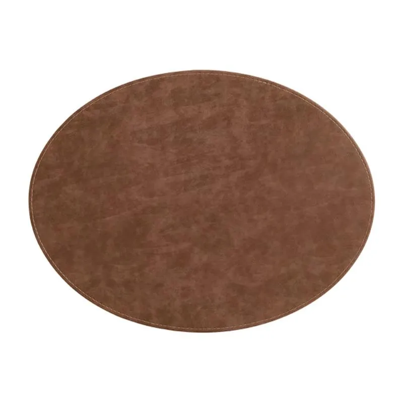 Freeform Platzset oval Hellbraun/Dunkelbraun 45 x 34 cm