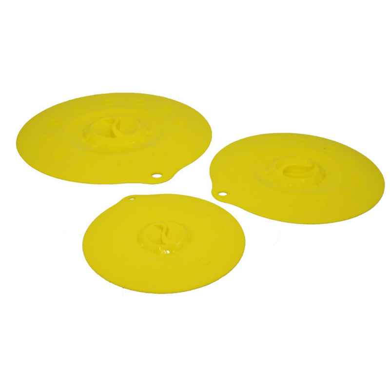 Preview: Silikondeckel 18cm „FUNNY KITCHEN“ gelb