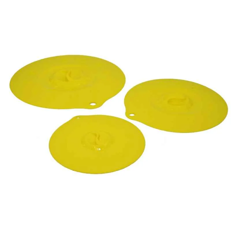 Silikondeckel 18cm „FUNNY KITCHEN“ gelb