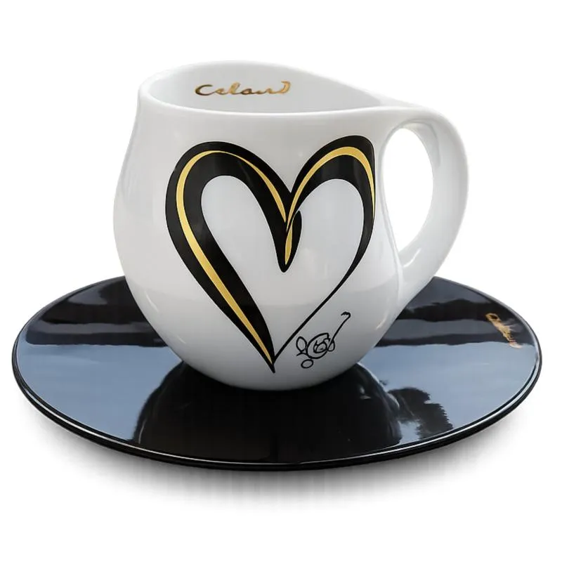 Colani Kaffeebecher Set Heart yellow / black