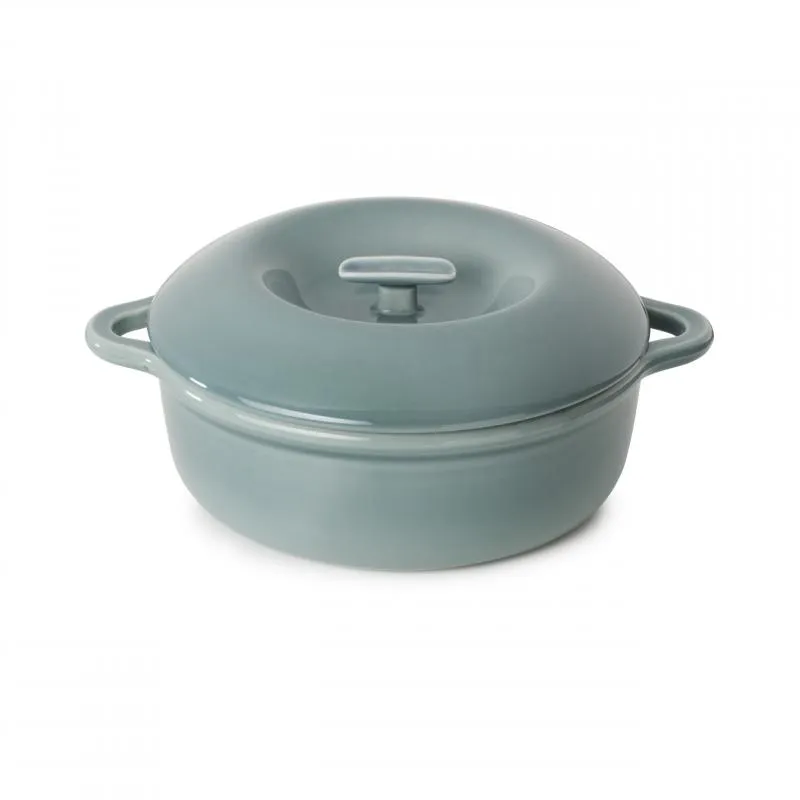 RUNDE INDUKTIONSKASSEROLLE 29 CM MIT PORZELLANDECKEL Wolkengrau