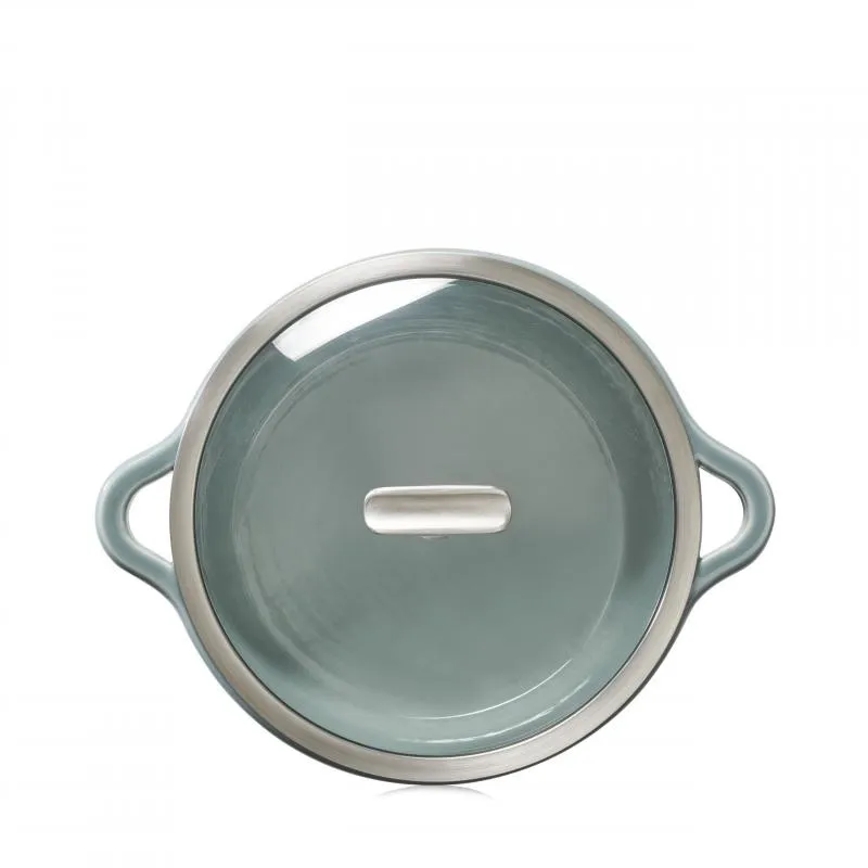 RUNDE INDUKTIONSKASSEROLLE 26 CM MIT GLASDECKEL Wolkengrau + Glas