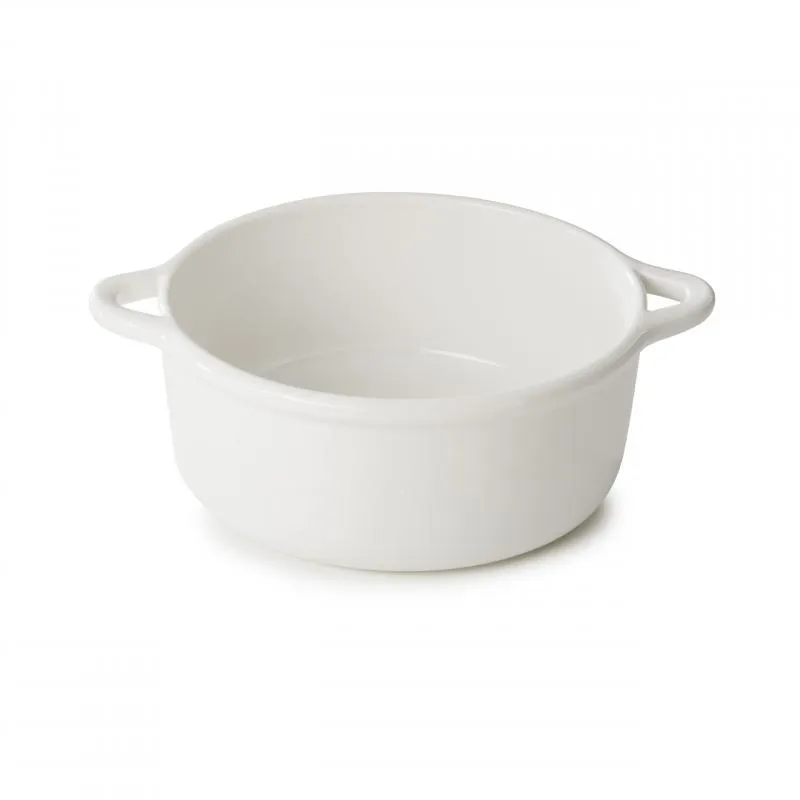 RUNDE OFENKASSEROLLE 19 CM OHNE DECKEL Alabaster Weiss
