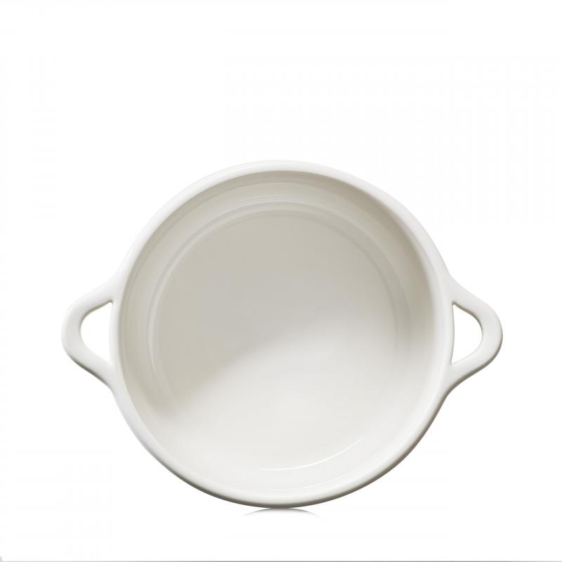 Preview: RUNDE OFENKASSEROLLE 19 CM OHNE DECKEL Alabaster Weiss