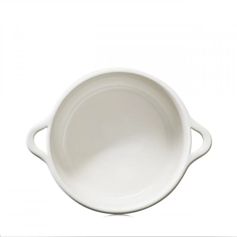 RUNDE OFENKASSEROLLE 19 CM OHNE DECKEL Alabaster Weiss