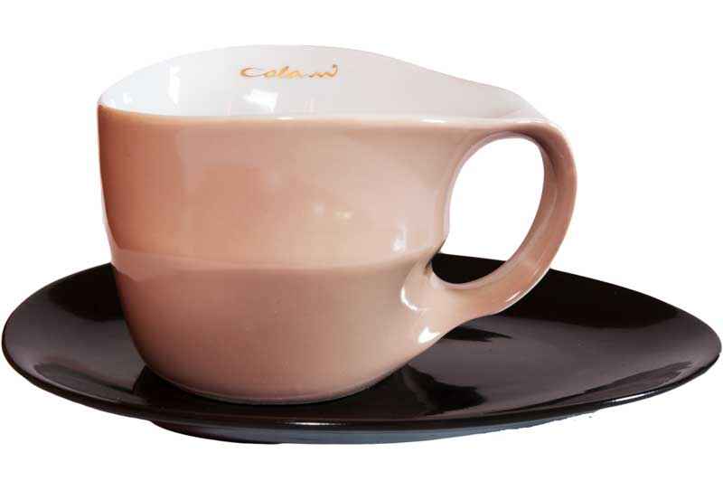 Preview: Luigi Colani Porzellan Jumbotasse sand / schwarz