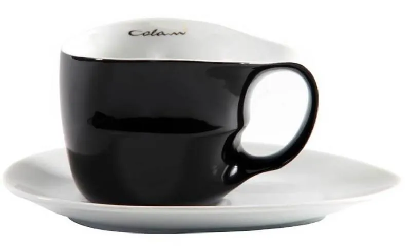 Luigi Colani Porzellan Jumbotasse schwarz mit Untertasse weiß 2 tlg