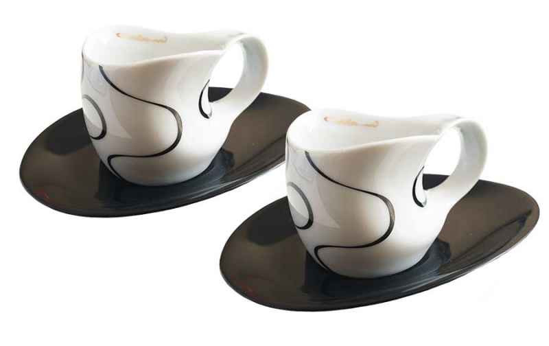 Luigi Colani Porzellan Espressissimo - Tasse 4 tlg. loop black