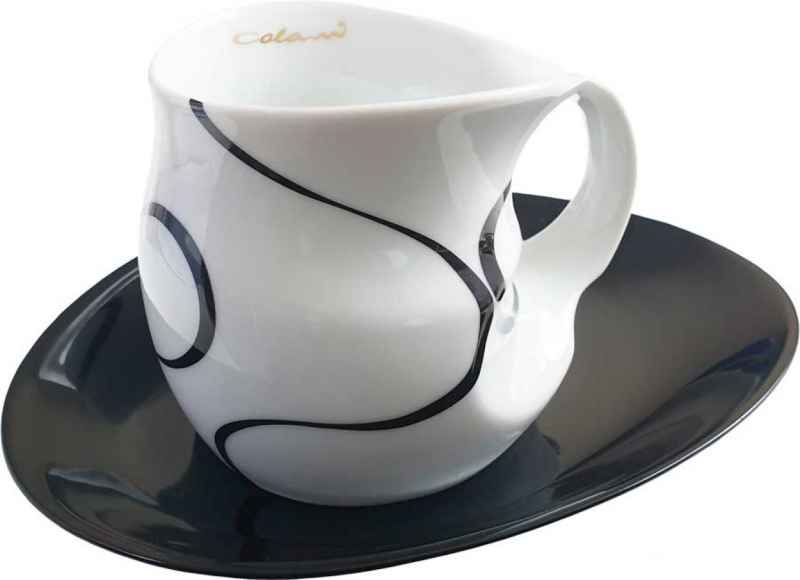 Preview: Luigi Colani Porzellan Kaffee - Cappuccino Tasse loop black