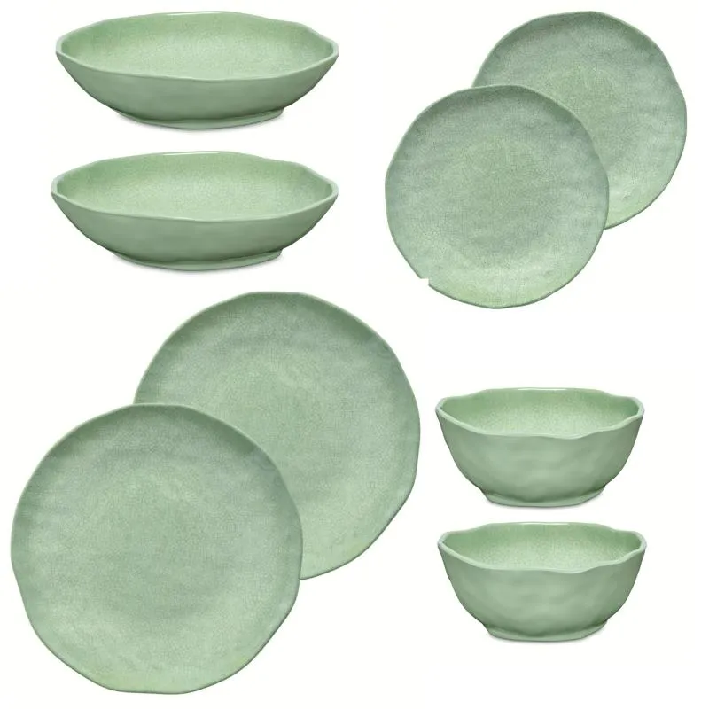 Geschirrset 8-teilig Atmosfera grün Melamin 