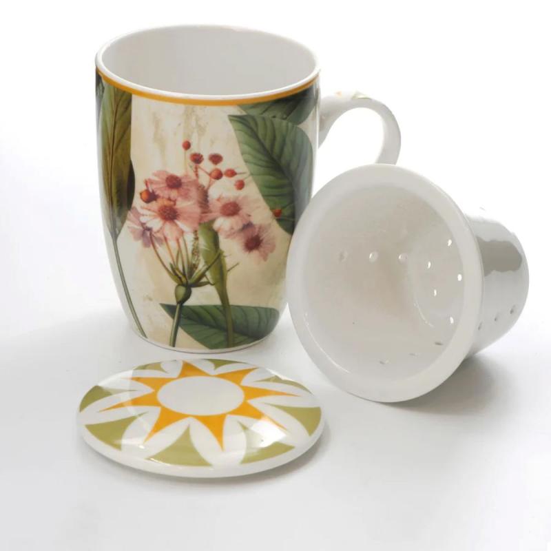 Preview: Teebecher mit Deckel & Filter MIRABILIA 300 ml gelb