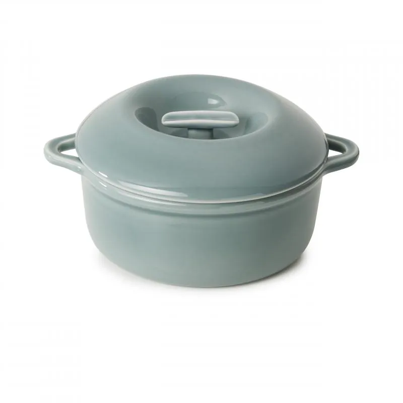 RUNDE INDUKTIONSKASSEROLLE 19 CM MIT PORZELLANDECKEL Wolkengrau