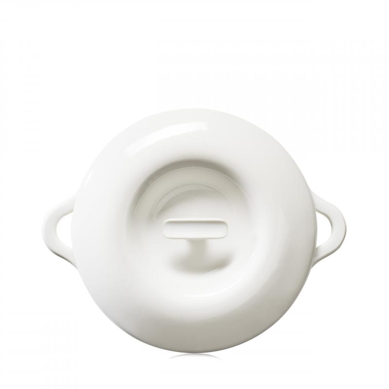 Preview: RUNDE INDUKTIONSKASSEROLLE 26 CM MIT PORZELLANDECKEL Alabaster Weiss