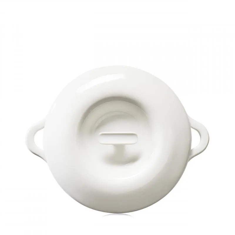 RUNDE INDUKTIONSKASSEROLLE 26 CM MIT PORZELLANDECKEL Alabaster Weiss