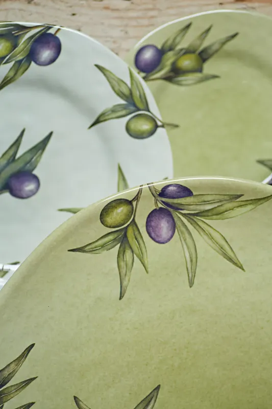 Servierteller oval 45 x 30 cm Olive