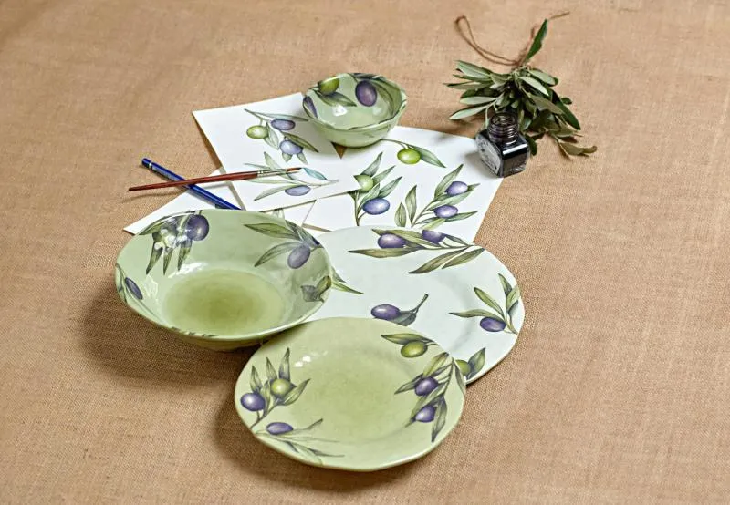 Suppenteller Tieferteller Ø 21 cm Olive Set mit 2 Stück