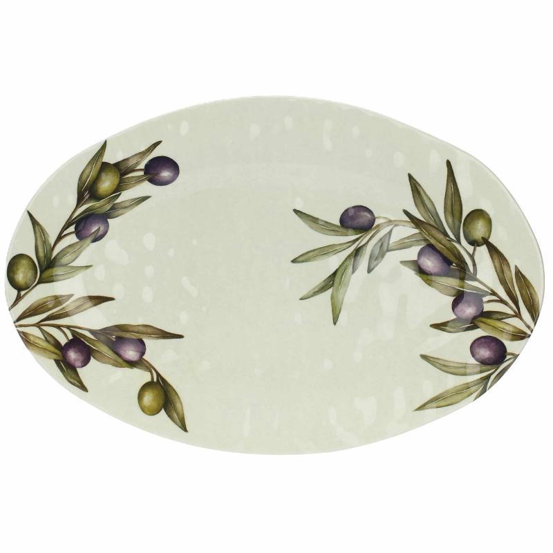 Servierteller oval 45 x 30 cm Olive