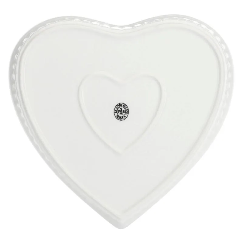 Backform herzförmig 25 × 24 cm Cupido La Porcellana Bianca Novo