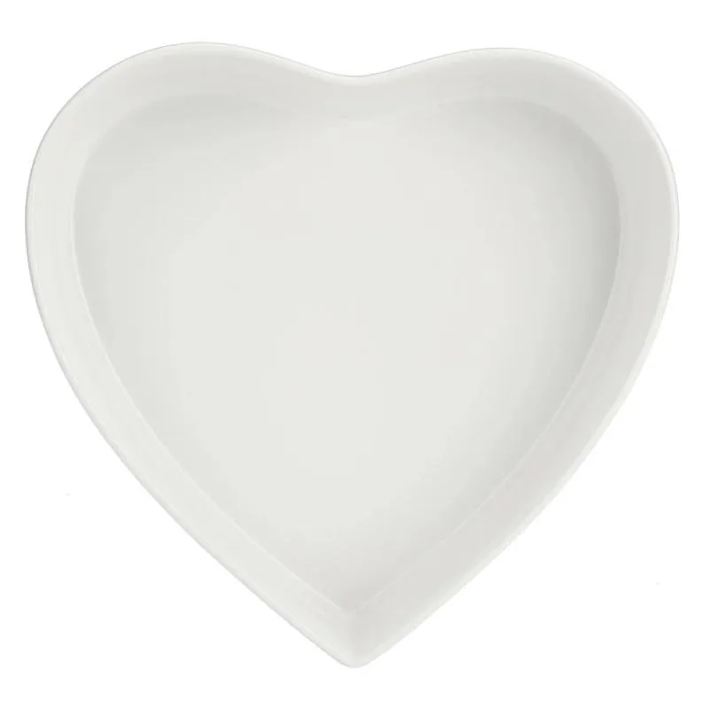Backform herzförmig 25 × 24 cm Cupido La Porcellana Bianca Novo