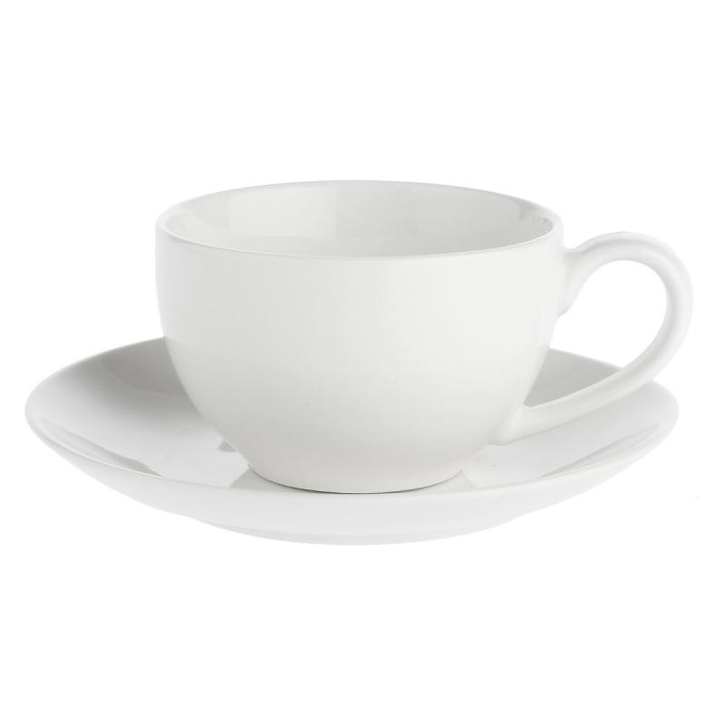 Espressotasse mit Untertasse 100 ml Weiß Set 6 Stück