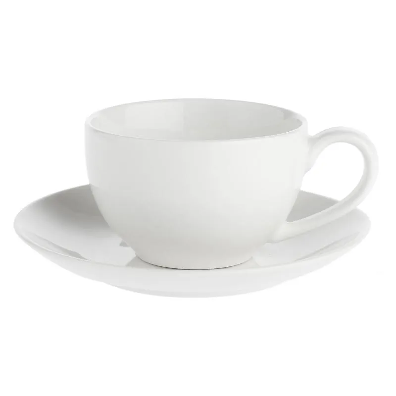 Espressotasse mit Untertasse 100 ml Weiß Set 6 Stück