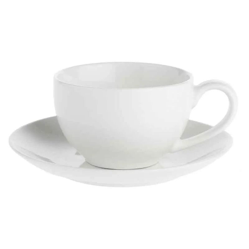 Tasse mit Untertasse 350 ml Weiß Set. 2 Stück