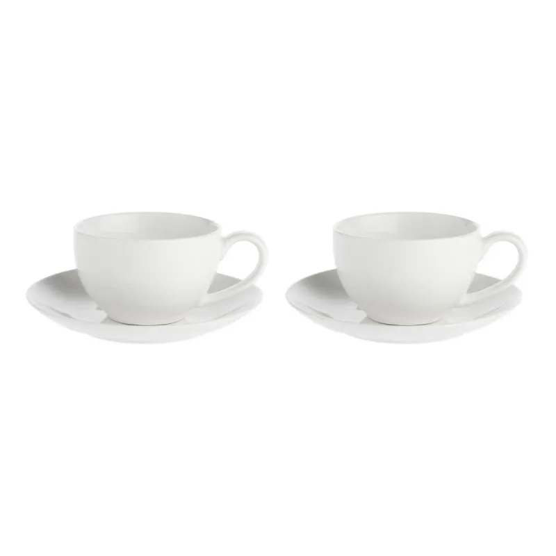 Tasse mit Untertasse 350 ml Weiß Set. 2 Stück
