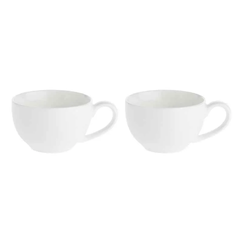 Tasse mit Untertasse 350 ml Weiß Set. 2 Stück