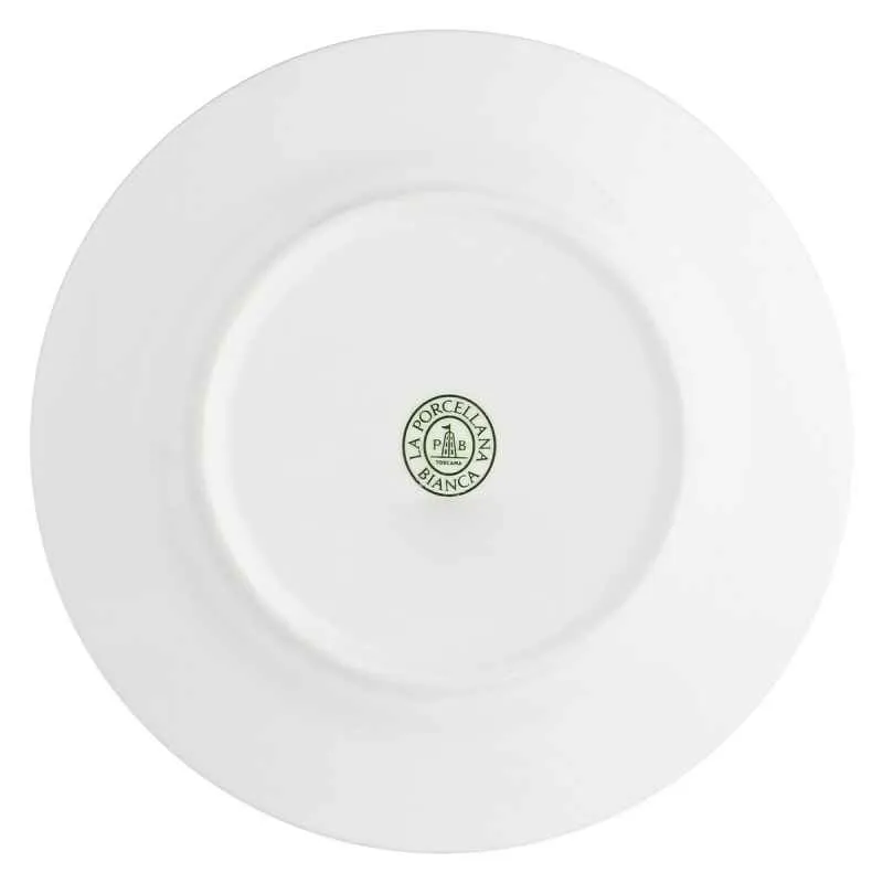 Teller mit Fahne 20 cm Weiß / Set 2 Stück