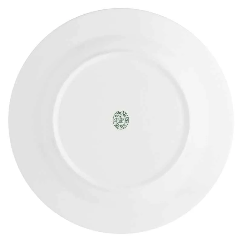Servierplatte rund mit Fahne 30 cm Weiß