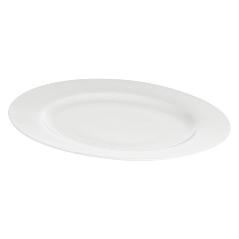 Preview: Servierplatte rund mit Fahne 30 cm Weiß