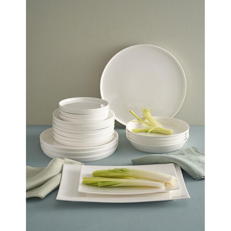 Preview: Teller flach Essenziale Gourmet Ø 26 cm Weiß Set 2 Stück