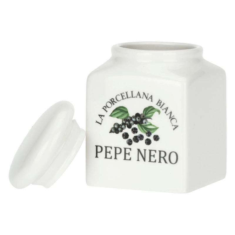Preview: Gewürzdosen-Set 4-teilig Curcuma, Zafferano, Pepe Nero und Pinoli - La Porcellana Bianca Novo 0,175 l