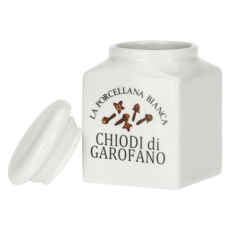 Preview: Gewürzdosen-Set 4-teilig Origano, Peperoncino, Chiodi di Garofano und Noce Moscata La Porcellana Bianca Novo 0,175 l