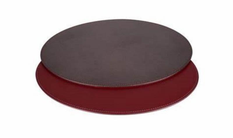 Preview: Platzset oval 45 x 34 cm burgund / anthrazit