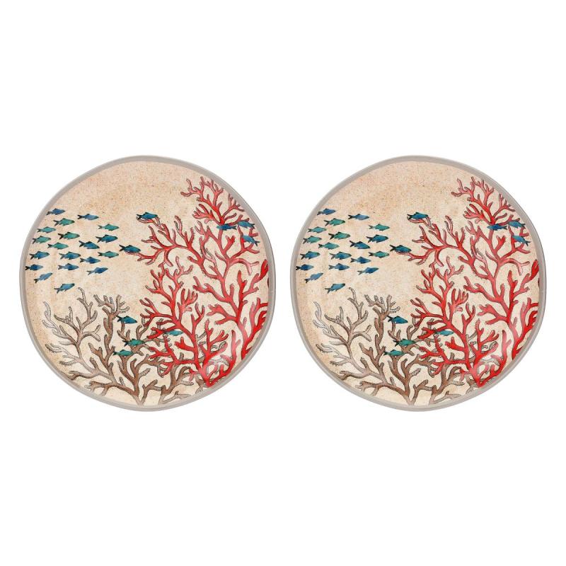 Teller flach / Speiseteller Ø 27 cm Sea Life Set mit 2 Stück