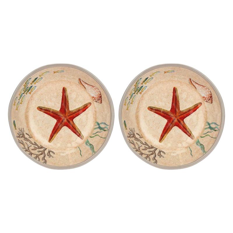 Teller tief / Suppenteller Ø 19,5 cm Sea Life Set mit 2 Stück