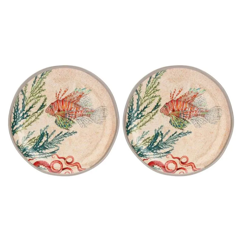 Frühstücksteller / Dessertteller Ø 21 cm Sea Life Set mit 2 Stück