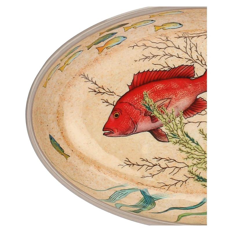 Preview: Frühstücksteller / Dessertteller 24 x 15 cm Sea Life Set mit 2 Stück