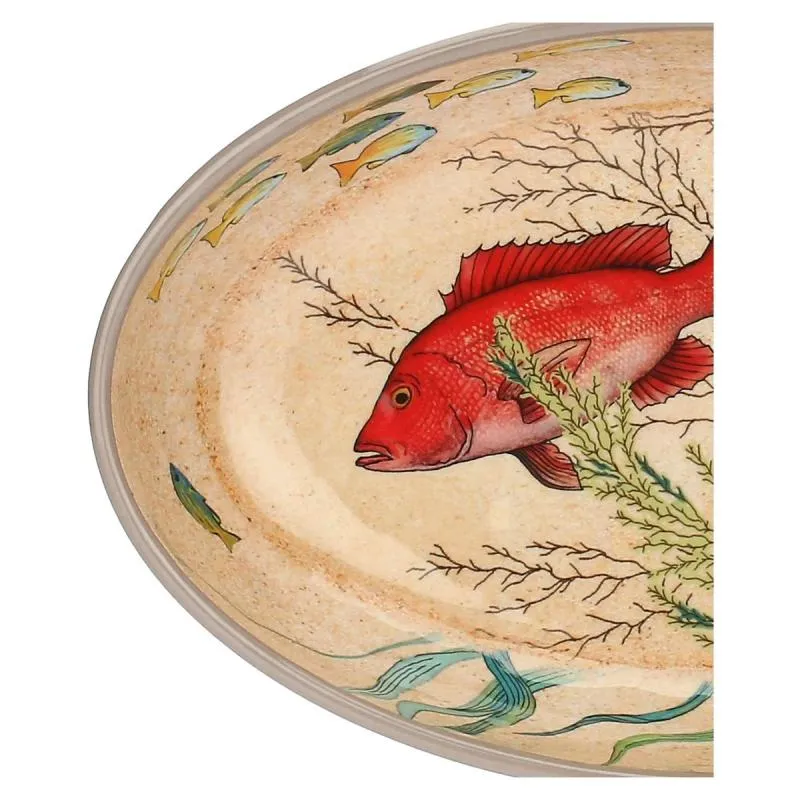 Frühstücksteller / Dessertteller 24 x 15 cm Sea Life Set mit 2 Stück